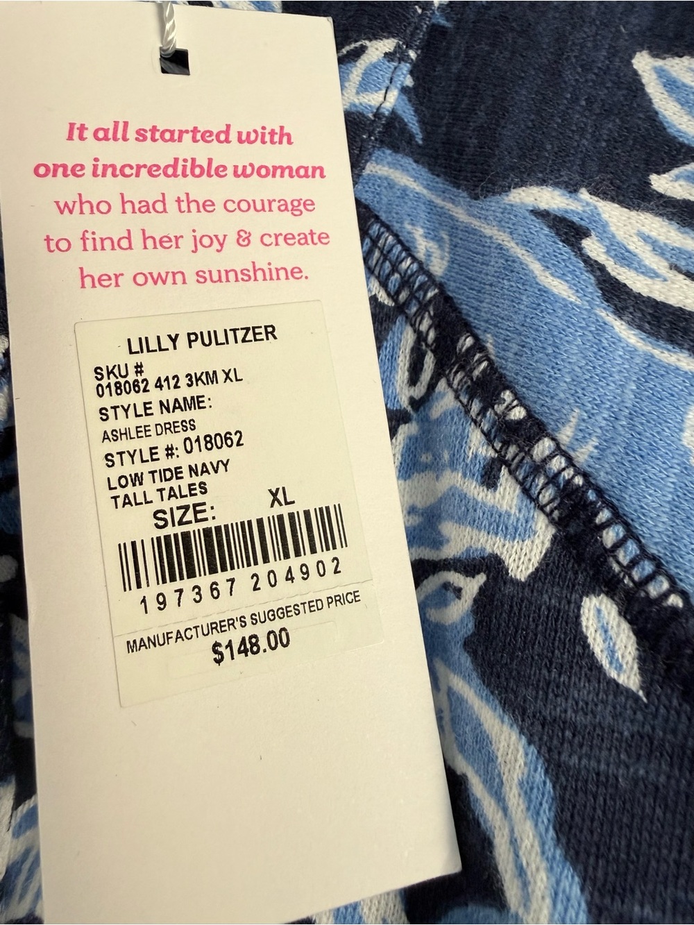 Lilly Pulitzer Navy and Light Blue Ashlee Dress - Picture 4 of 4